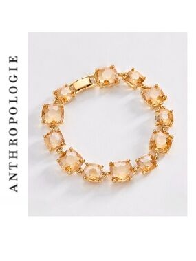 Anthropologie Statement Stone Bracelet in Citrine